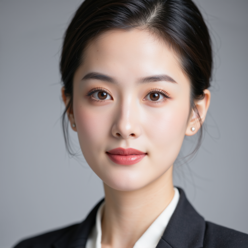 项目经理头像,三十岁左右女性,穿职业套装,背景为浅绿色,自信表情